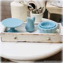Cake Plate, Jug and Baking Bowls - Set of 4 - Blue