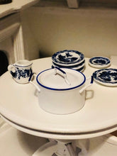 Enamel-style White and Blue Pot - Miniature