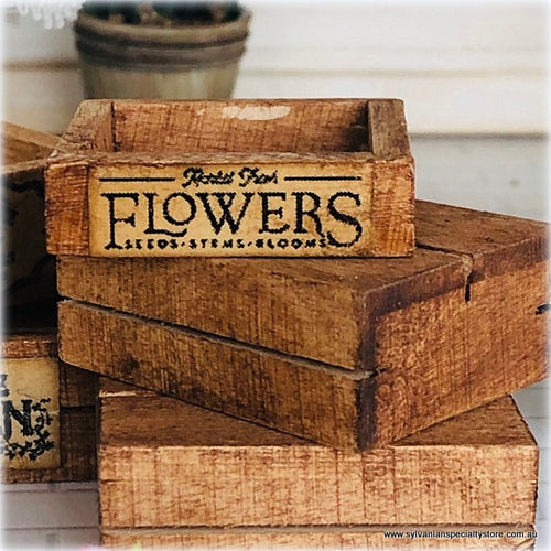 Dollhouse Flowers Crate miniature