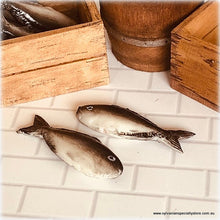Dollhouse miniature pair fish barrel fishmonger