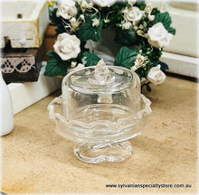 Dollhouse miniature glass cloche cake stand