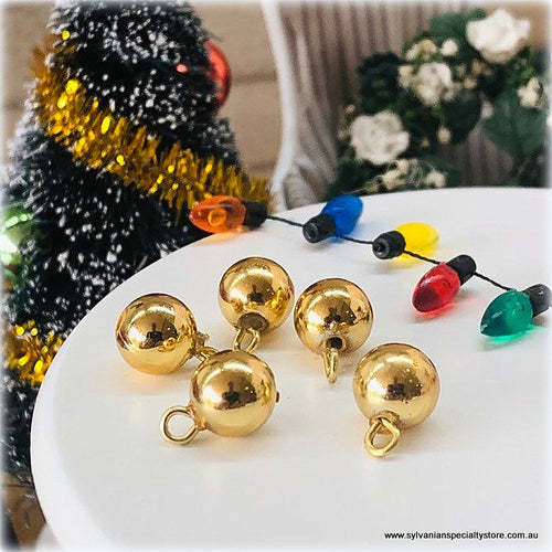 Dollhouse Christmas decorations gold baubles