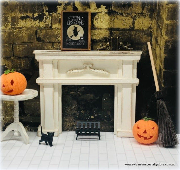 Fireplace - Rustic Antiqued White - Miniature