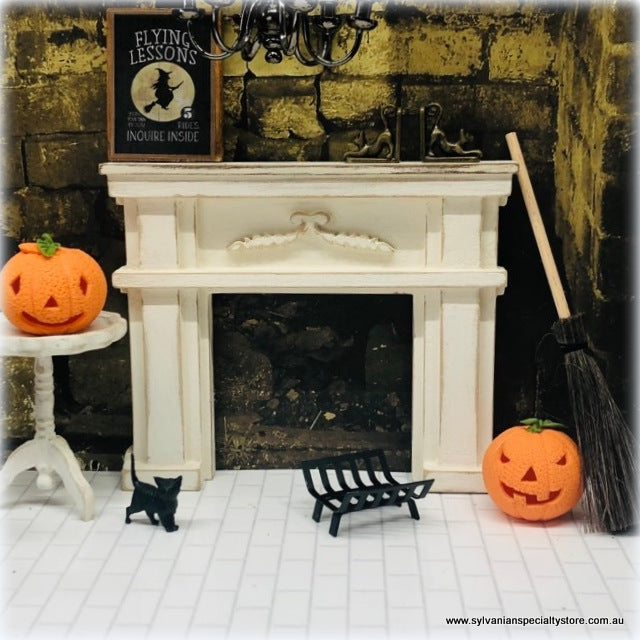 Fireplace - Rustic Antiqued White - Miniature