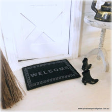 Dollhouse Miniature Black Welcome mat