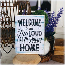 Dollhouse miniature happy fun loud home sign
