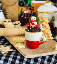 Dollhouse miniature christmas treats snowman