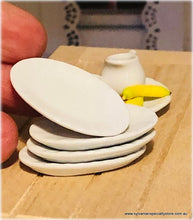 Dollhouse white crockery oval dinner plates