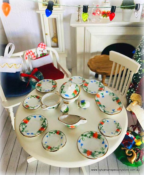 Dinner Set - 15 pieces - Orange & Blue -  Miniature