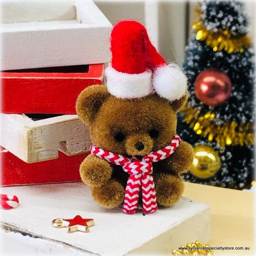 Dollhouse miniature Christmas Bear