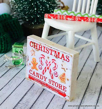 Christmas Candy STore miniature sign dollhouse
