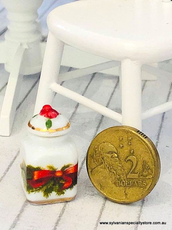 Christmas Cookie Jar - Red Bow - 2.5 cm-  Miniature