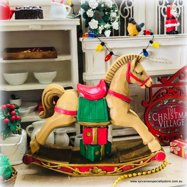 Dollhouse miniature Christmas Rocking horse