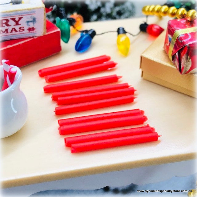 Dollhouse Miniature Red Candles