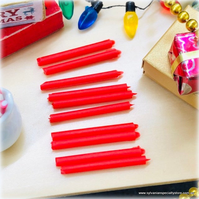 Dollhouse Miniature Red Candles