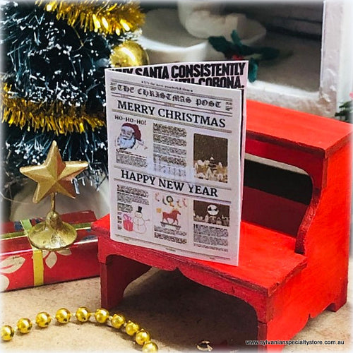 Dollhouse Christmas newspaper
