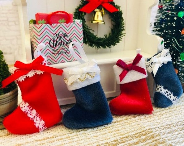 Plush Christmas Stocking - Set of 4 - Miniature