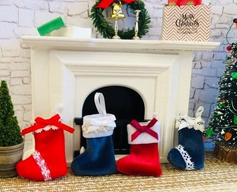 Plush Christmas Stocking - Set of 4 - Miniature