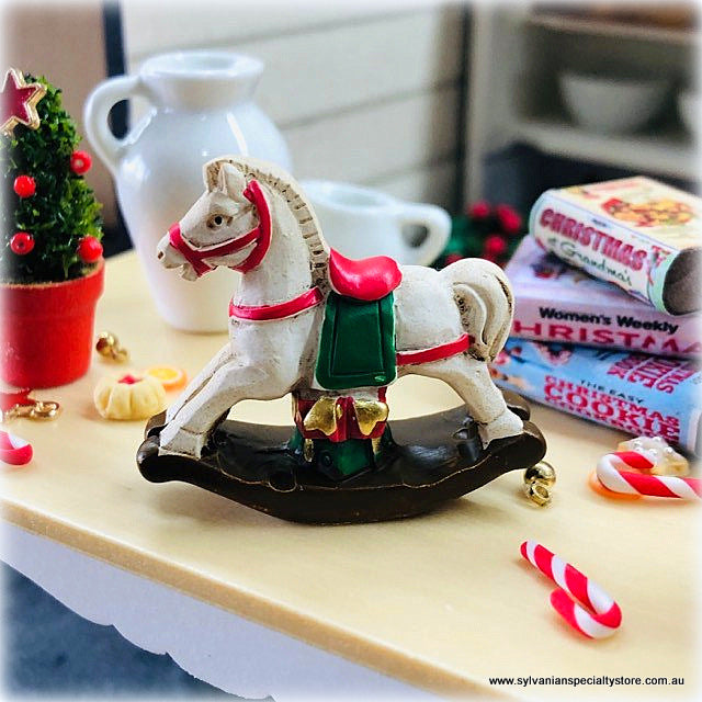 Dollhouse miniature tiny rocking horse resin