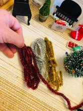 Miniature Christmas Tinsel - 3 metres - Gold, Silver & Red