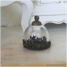 Dollhouse miniature ornament glass bell jar small decorative brass