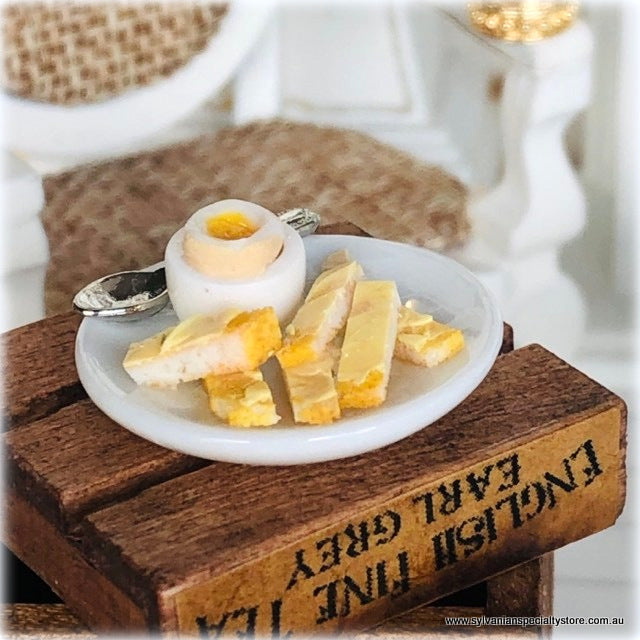 Dollhouse Miniature Boiled Eggs and Toast Soldiers