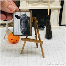 Dollhouse miniature wooden easel artwork