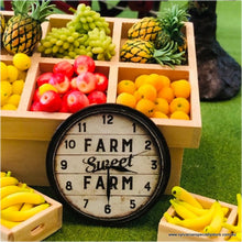 Farm Sweet Farm Clock - 5 cm diameter - Miniature