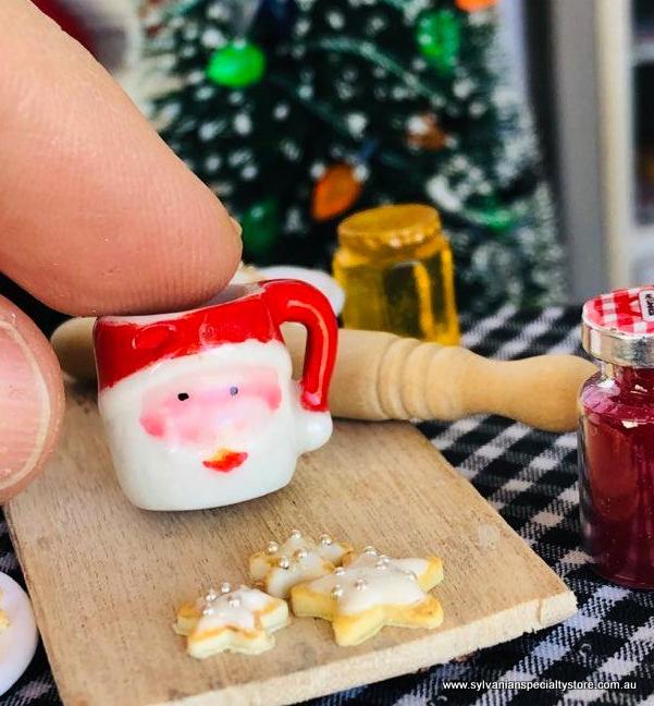 Dollhouse miniature Santa Mug accessory Christmas