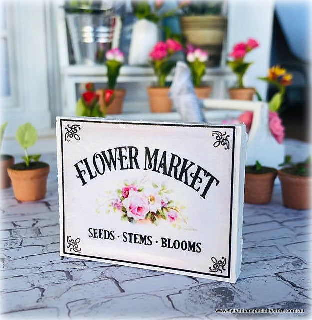 Sign - Flower Market - Miniature