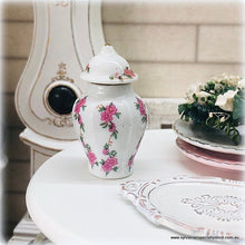 Dollhouse ginger jar miniature pink floral
