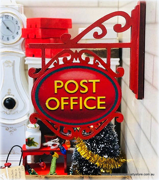 Dollhouse post office sign