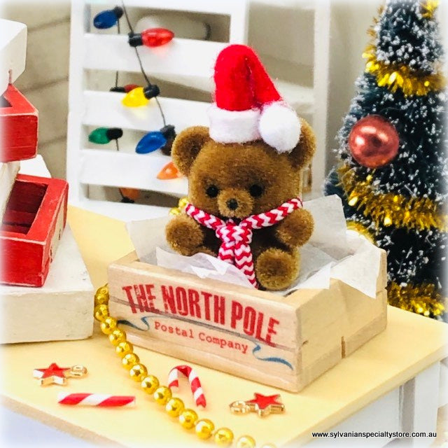 Dollhouse miniature Christmas Bear