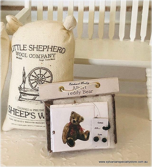 Dollhouse miniature teddy bear making kit