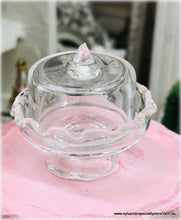 Dollhouse miniature glass cloche cake stand