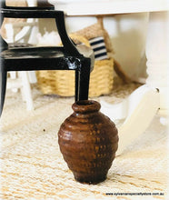 Dollhouse farmhouse miniature aged brown vase
