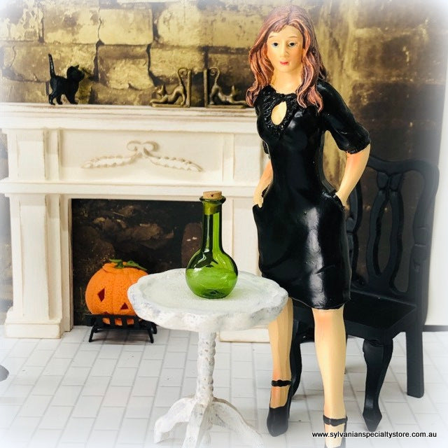 Dollhouse miniature apothecary chemist laboratory green bottle