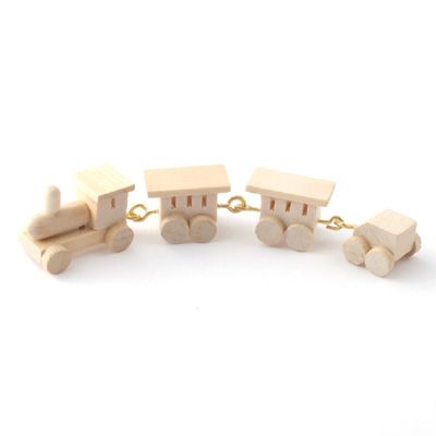 Dollhouse miniature toy train wooden