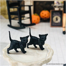 Dollhouse Miniature black cats plastic Halloween