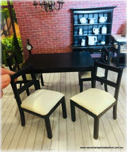 Black Dining Table and 4 Chairs - Miniature