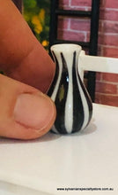 Black & White Striped Vase - Miniature