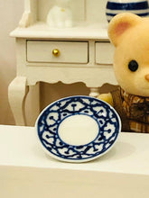 Dollhouse miniature blue large serving plate