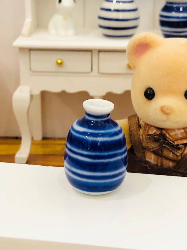 Blue Striped Vase (Style 7) - Miniature