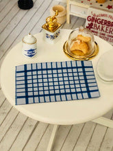Dollshouse blue tea towel miniature