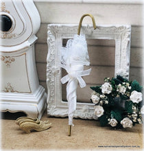 Dollhouse miniature white lace parasol