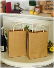 Dollhouse miniature brown paper bags grocery shopping