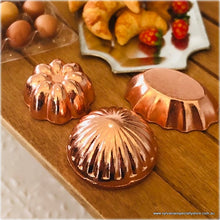 Bundt Pans / Jelly Moulds x 3 - Copper Colour - Miniature