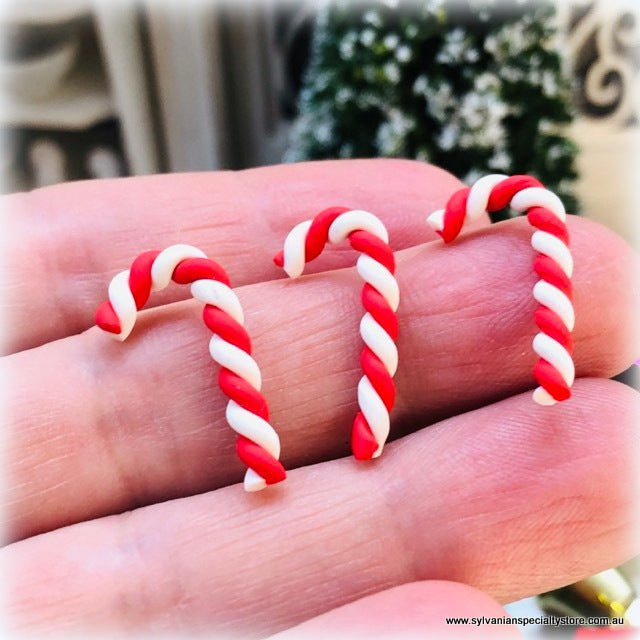 Candy Canes x 3  - Miniature