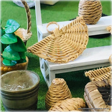 Dollhouse miniature cane rattan fan