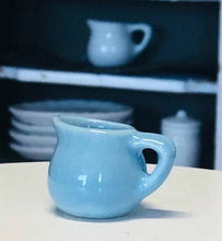 Dollhouse miniature ceramic blue crockery